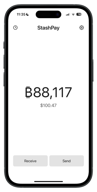 iPhone showing the StashPay app
